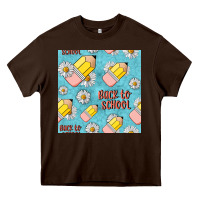 Chocolate Brown back to school seamless pattern Heavy Core Tee - BundleAndBundleShop