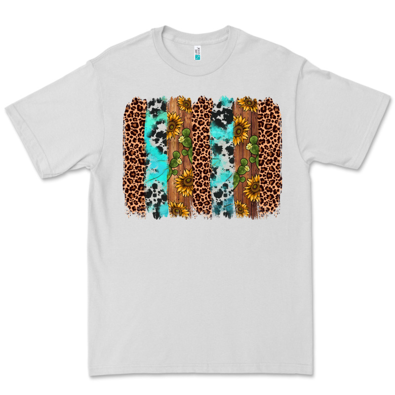 Sunflower Cactus Leopard Brushstroke Premium Tee by AdoDesignShop | Teevron