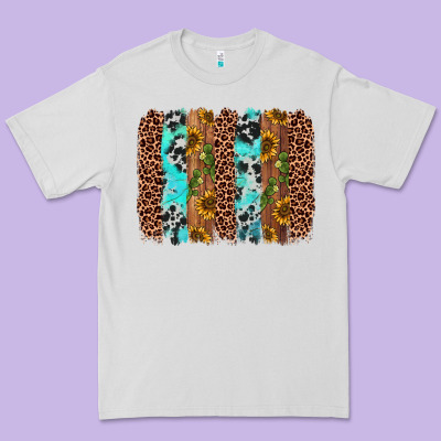 Sunflower Cactus Leopard Brushstroke Premium Tee Designed By Adodesignshop