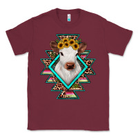 Burgundy heifer cowhide aztec Classic Tee - JahusDesignShop