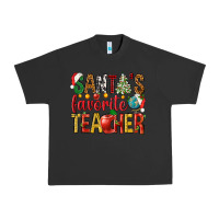 Pigment Black santas favorite teacher Urban Heavy Tee - NancyCooperArtShop