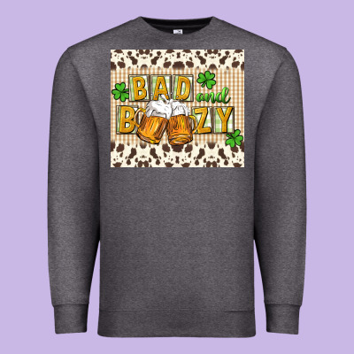 Bad And Boozy Premium Sweatshirt Designed By Cowgirlartshop