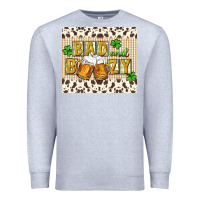 Heather Grey Bad and boozy Premium Sweatshirt - CowGirlArtShop