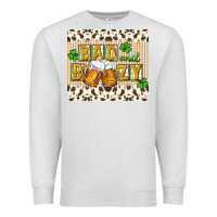 Oatmeal Heather Bad and boozy Premium Sweatshirt - CowGirlArtShop