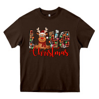 Chocolate Brown love christmas reindeer Heavy Core Tee - Jasminsmagicworld