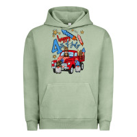 Pigment Oil Green 4th of july truck  1 Urban Hoodie - BundleAndBundleShop
