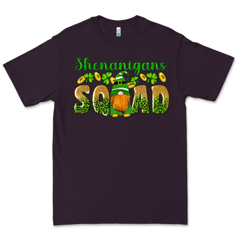 Shenanigans Squad Gnomes Shamrock Gold Leopard Glitter Premium Tee by Artiststas | Teevron