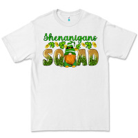 White shenanigans squad gnomes shamrock gold leopard glitter Premium Tee - Artiststas