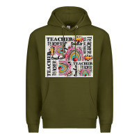 Army Green teacher tumbler Premium Hoodie - CowGirlArtShop
