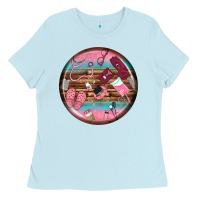 Baby Blue nurse round earrings Ladies Tee - BundleAndBundleShop