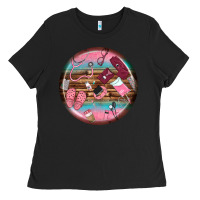 Black nurse round earrings Ladies Tee - BundleAndBundleShop