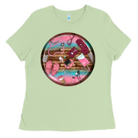 Matcha nurse round earrings Ladies Tee - BundleAndBundleShop