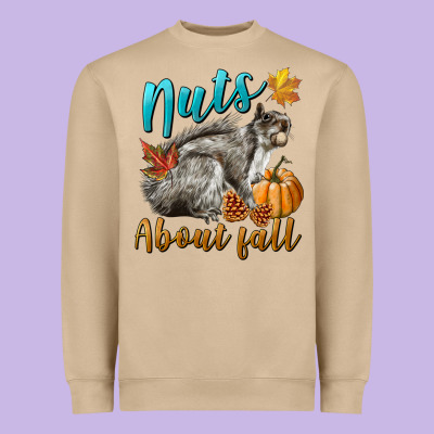 Nuts About Fall Squirrel Heavyweight Sweatshirt Designed By Lillyallendesigns