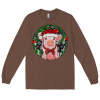 Chestnut Sitting Pig Christmas Long Sleeve Tee - RanaPortraitStore