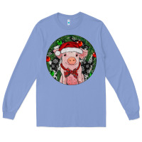 Colony Blue Sitting Pig Christmas Long Sleeve Tee - RanaPortraitStore