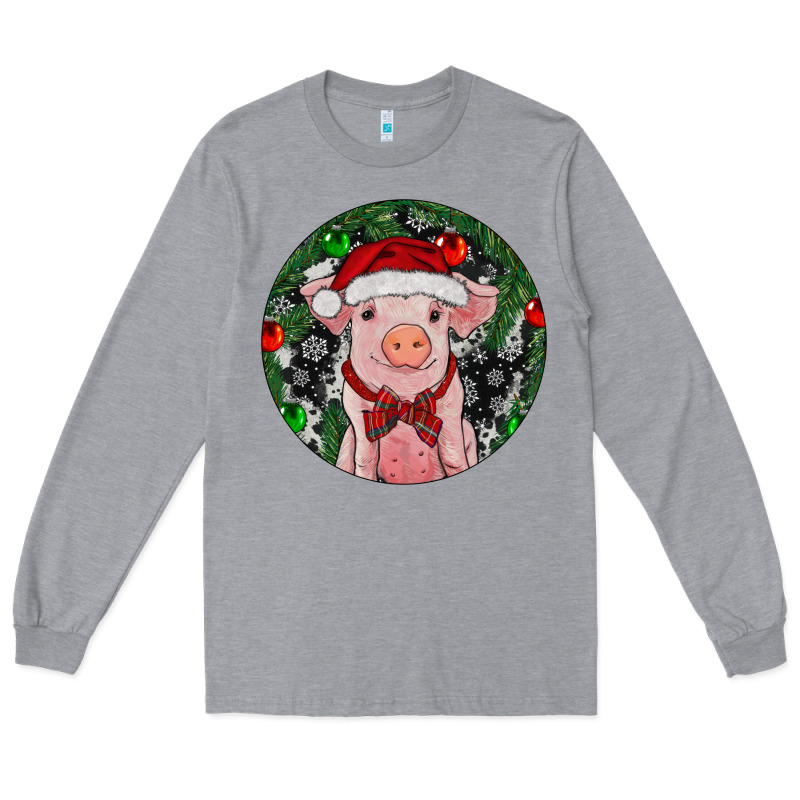 Sitting Pig Christmas Long Sleeve Tee by RanaPortraitStore | Teevron