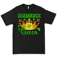 Black shamrock queen crown leopard glitter Premium Tee - Artiststas