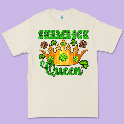 Shamrock Queen Crown Leopard Glitter Premium Tee Designed By Artiststas