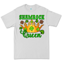 Dove Grey shamrock queen crown leopard glitter Premium Tee - Artiststas