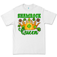 White shamrock queen crown leopard glitter Premium Tee - Artiststas