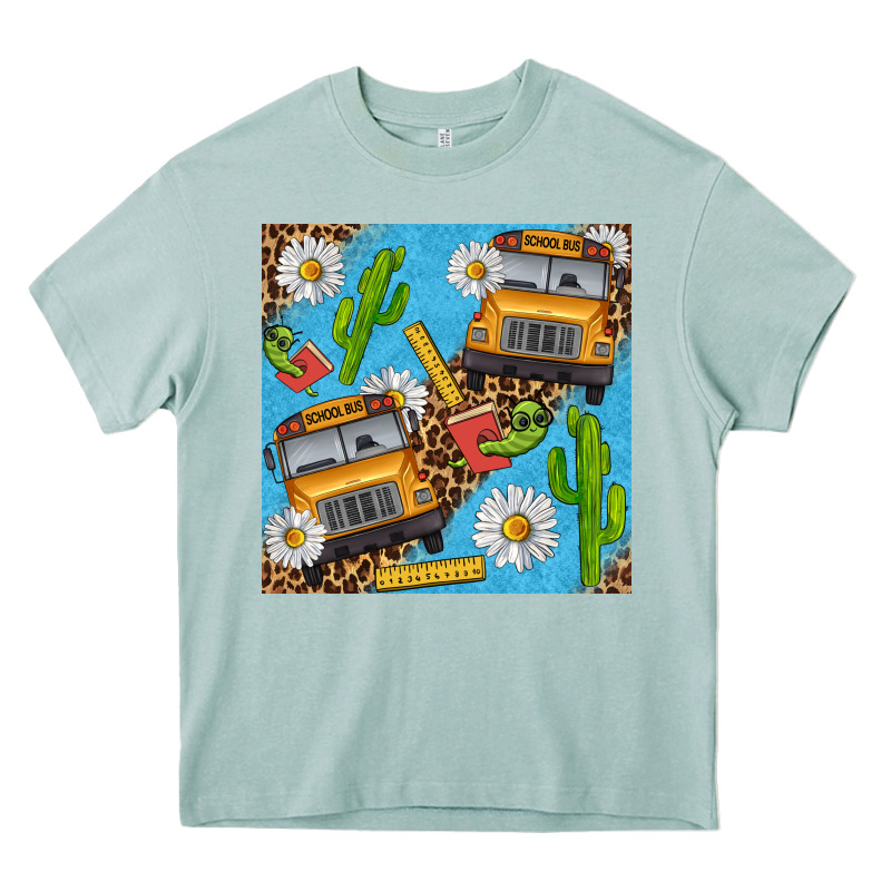 School Bus Seamless Pattern Heavy Core Tee by BundleAndBundleShop | Teevron