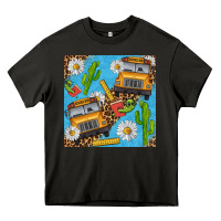 Asphalt school bus seamless pattern Heavy Core Tee - BundleAndBundleShop