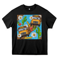 Black school bus seamless pattern Heavy Core Tee - BundleAndBundleShop