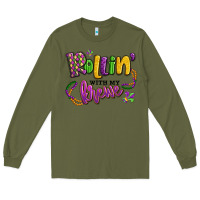 Army Green rollin' with my krewe mardi gras Long Sleeve Tee - LillyAllenDesigns