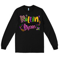 Black rollin' with my krewe mardi gras Long Sleeve Tee - LillyAllenDesigns