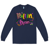 Navy rollin' with my krewe mardi gras Long Sleeve Tee - LillyAllenDesigns
