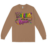 Toasted Coconut rollin' with my krewe mardi gras Long Sleeve Tee - LillyAllenDesigns