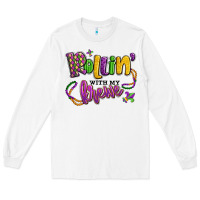 White rollin' with my krewe mardi gras Long Sleeve Tee - LillyAllenDesigns