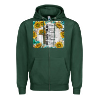 Sports Green god says you are with sunflower Zipper Hoodie - TumblerDesignByShophia