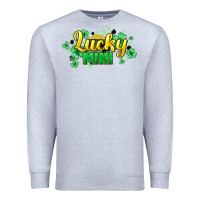 Heather Grey lucky mini st patricks Premium Sweatshirt - HowdyJamesFarm
