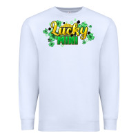 White lucky mini st patricks Premium Sweatshirt - HowdyJamesFarm