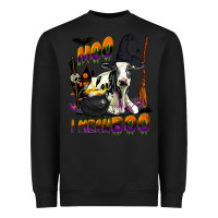 Black Moo I Mean Boo Holstein Cow Heavyweight Sweatshirt - LillyAllenDesigns