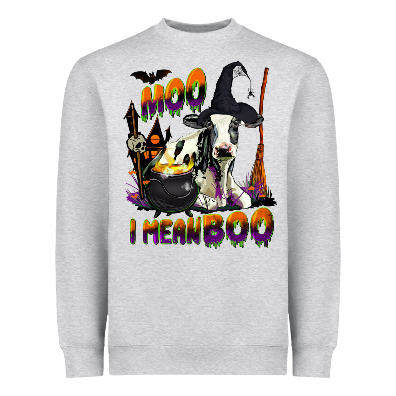 Moo I Mean Boo Holstein Cow Heavyweight Sweatshirt by LillyAllenDesigns | Teevron