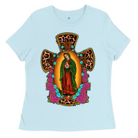 Baby Blue our lady of guadalupe cross Ladies Tee - JahusDesignShop