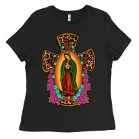 Black our lady of guadalupe cross Ladies Tee - JahusDesignShop