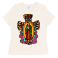 Bone our lady of guadalupe cross Ladies Tee - JahusDesignShop