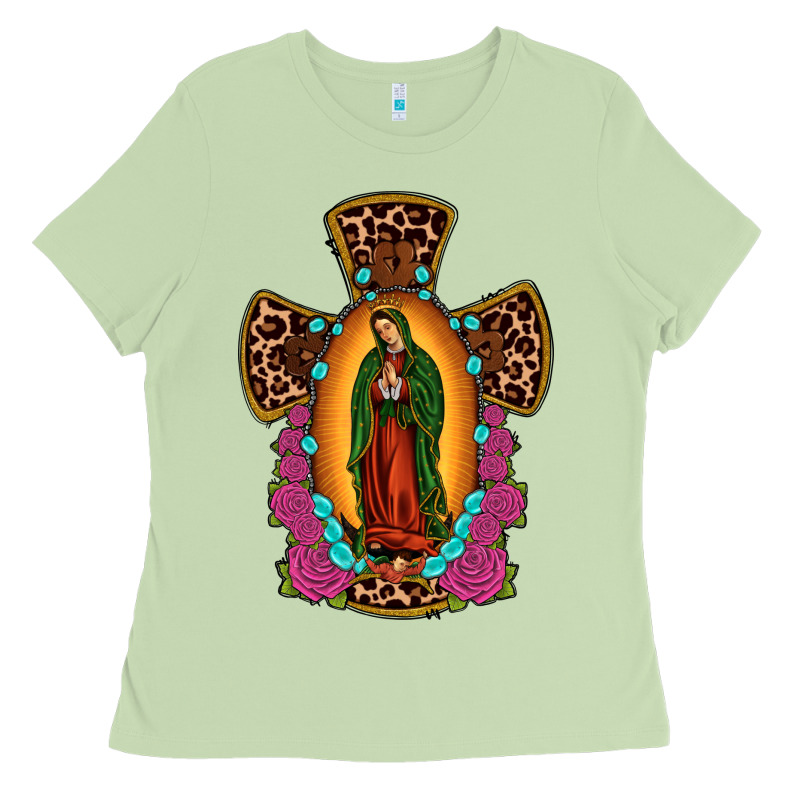 Our Lady Of Guadalupe Cross Ladies Tee by JahusDesignShop | Teevron