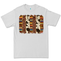 Dove Grey serape sunflower cowhide leopard brushstroke Premium Tee - AdoDesignShop
