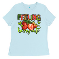 Baby Blue feeling berry cute strawberry Ladies Tee - Jasminsmagicworld