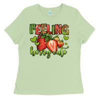 Matcha feeling berry cute strawberry Ladies Tee - Jasminsmagicworld