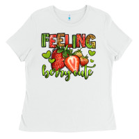 White feeling berry cute strawberry Ladies Tee - Jasminsmagicworld