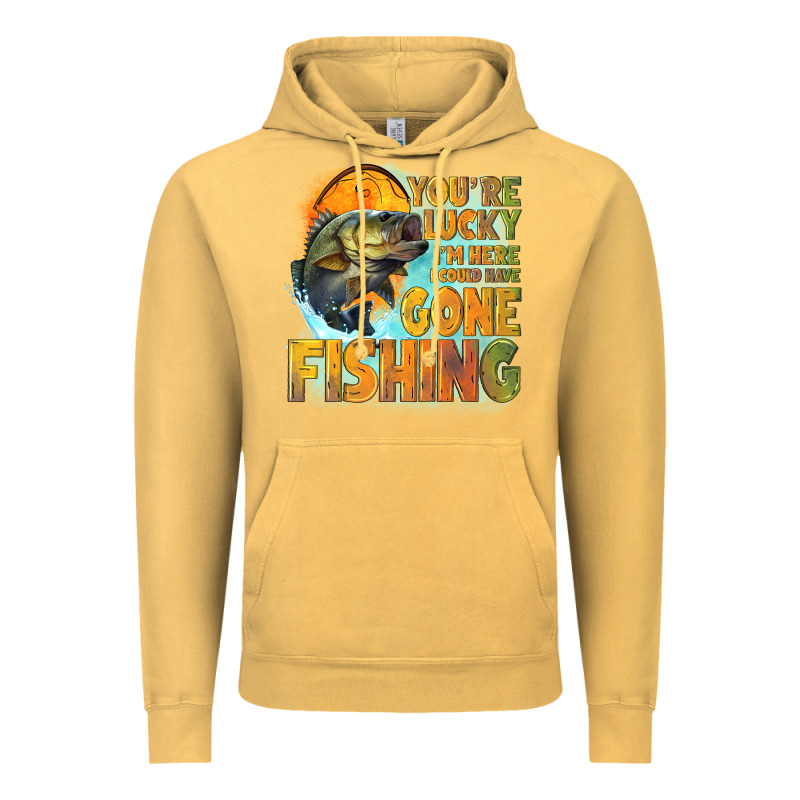 Youre Lucky Im Here I Could Have Gone Fishing Vintage Hoodie by NancyCooperArtShop | Teevron