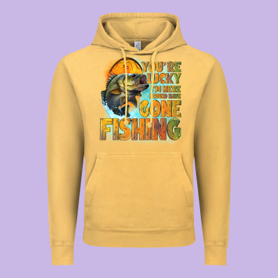 Youre Lucky Im Here I Could Have Gone Fishing Vintage Hoodie Designed By Nancycooperartshop