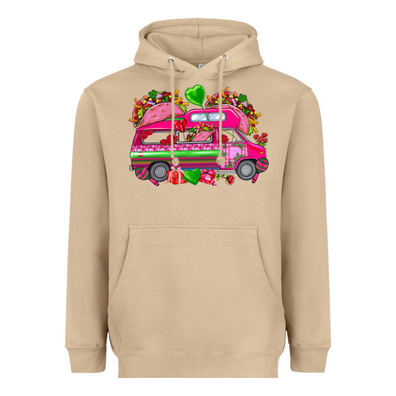 Valentine's Day Tacos Truck Mexico Heavyweight Hoodie by HowdyJamesFarm | Teevron
