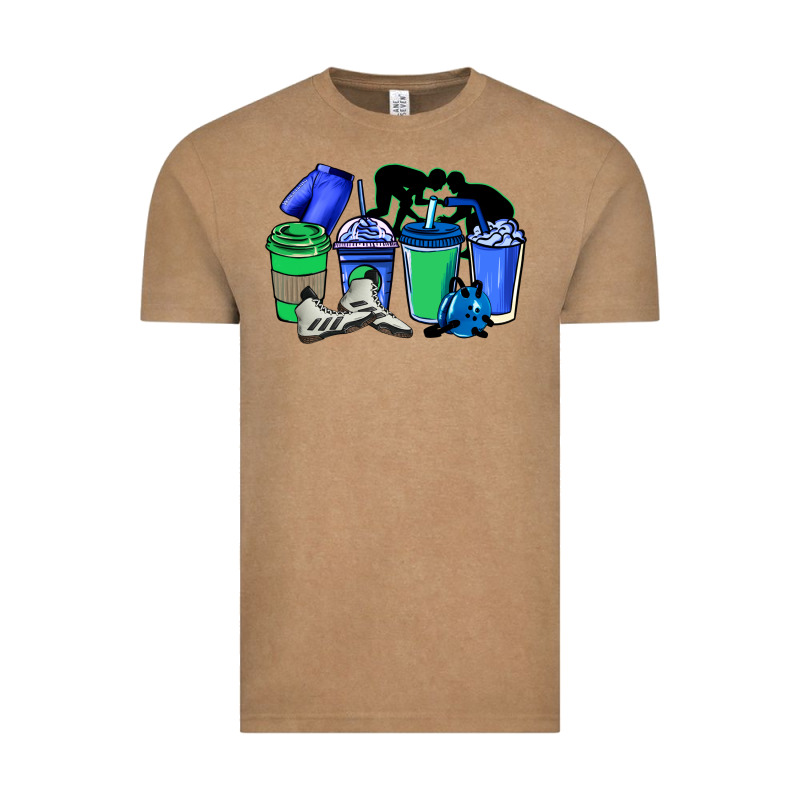 Wrestling Coffee Cups Vintage Tee by NancyCooperArtShop | Teevron