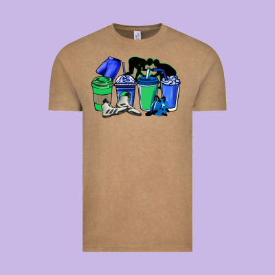 Wrestling Coffee Cups Vintage Tee Designed By Nancycooperartshop